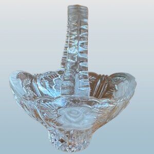Vintage Anna Hutte "Bleikristall" 24% lead crystal basket style candy dish